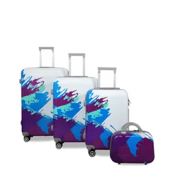 Polo Class Set Of 4 Printed Trolley Suitcases With Vanity Bag-48