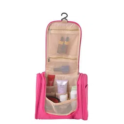 HOUSE OF QUIRK  Pink Solid Toiletry Organiser-image-64