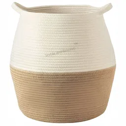 Textile and Beyond Brown & Beige Textured Jute Laundry Bag-30