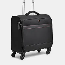 SWISS MILITARY Textured 360 Degree Rotation Soft Sided Overnighter Trolley Bag - 31 L image 4