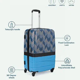 ZOUK Raahi Set Of 2 Printed Hard-Sided Medium Trolley Bag image 5
