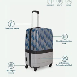 ZOUK Set of 3 Hard Sided Cabin, Medium & Large Trolley Bag image 5