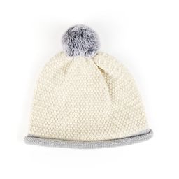 Bharatasya Unisex Kids White & Grey Solid Acrylic Beanie Cap-picture-22