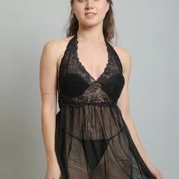 N-Gal Halter Neck Lace Baby Doll-image-86