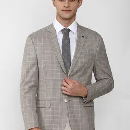 Van Heusen Men Grey Checked Blazer-image-72