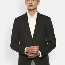 V Dot Men Grey Slim Fit Blazer-picture-18