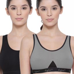 LYRA Pack Of 2 Combed Cotton Sweat Absorbent Stretchable Sports Bra-picture-40