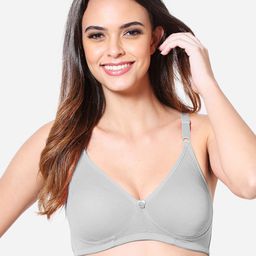 VStar Grey Non Padded Non-Wired Everyday Bra-SARAH-B-COOLGREY-51