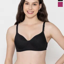 FUNAHME Pack Of 2 Full Coverage Lightly Padded Cotton T-shirt Bra With All Day Comfort-image-85