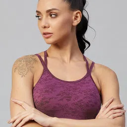 C9 AIRWEAR Women Burgundy Self Design Lightly Padded Non Wired Bra-17