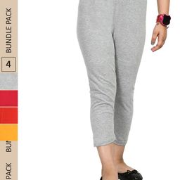 IndiWeaves Girls Pack Of 5 Pure Cotton Capris-image-77