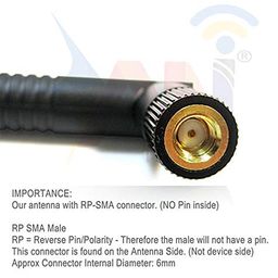3an telecom 9dBi Omni WiFi Antenna with RP-SMA Connector for Wireless Network Router/USB Adapter/PCI PCIe Cards/IP Camera/Wireless Range Extender(1-Pack) image 2