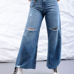 Freehand by The Indian Garage Co Women Bootcut Mildly Distressed Pure Cotton Jeans-picture-15
