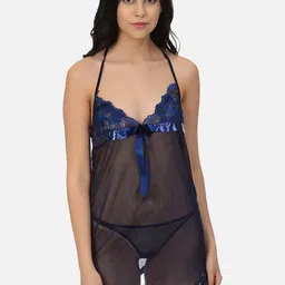 mod & shy Navy Blue Halter Neck Baby Doll-image-71
