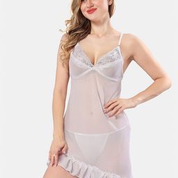 Be You Self Design Shoulder Strap Baby Doll With Brief-image-86