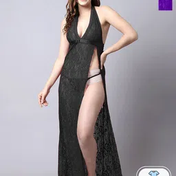 PIBU Pack Of 2 Self Design Halter Neck Net Baby Doll-image-72