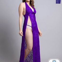 Aamarsh Pack Of 2 Self Design Halter Neck Net Tie-Up Baby Doll-picture-30