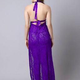 Aamarsh Self Design Halter Neck Net Tie-Up Baby Doll image 2
