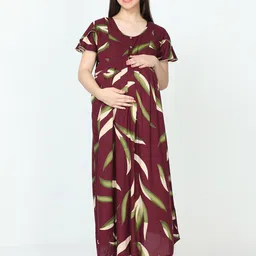9shines Label Blue Printed Maternity Maxi Nightdress-picture-41