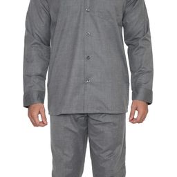 tatwam FILAFIL Cotton RICHED with Polyester Mens Nightsuit with Fully Elastic Pajama and Buttoned Full Sleeve TOP Size-L,D.Grey image 4