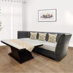 Good Vibes Grey & Cream-Coloured Set of 3 Velvet Square Cushion Covers image 1