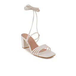 HEELSNFEELS Open Toe Party Block Gladiators With Lace- Ups image 2