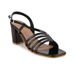 HEELSNFEELS Open Toe Block Heels With Buckle Closure image 2