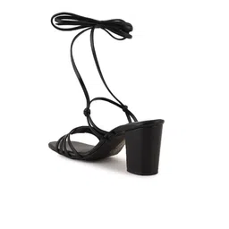HEELSNFEELS Open Toe Block Gladiators With Lace- Ups image 3