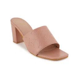 HEELSNFEELS Textured Open Toe Block Heels image 2