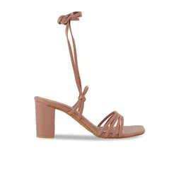 HEELSNFEELS Open Toe Block Gladiators With Lace- Ups image 4
