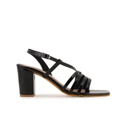 HEELSNFEELS Open Toe Block Heels With Buckle Closure image 4