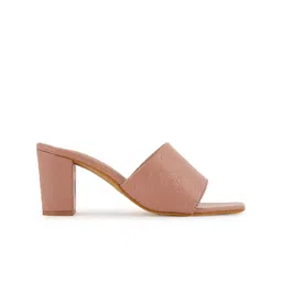 HEELSNFEELS Textured Open Toe Block Heels image 4