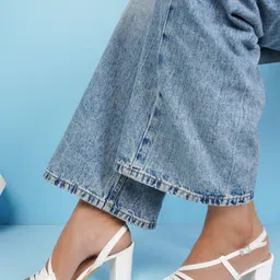 HEELSNFEELS Open Toe Block Heels With Buckle Closure image 1