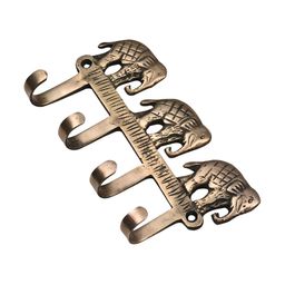 Indianshelf Elephants Brass Wall Hooks Key Holder-image-61
