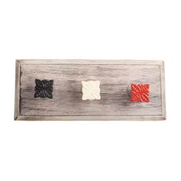 Indianshelf Brown & White Floral Wooden Wall Hooks Key Holder-image-32