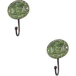 IndianShelf Green & Bonze Toned 2 Pcs Brass Taj Mahal Wall Hooks-picture-16