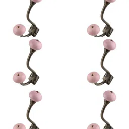 IndianShelf Pink and Bronze 6 Pieces Ceramic Wall Hooks-image-8