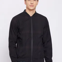 Crimsoune Club Men Black Checked Lightweight Bomber Jacket-picture-18