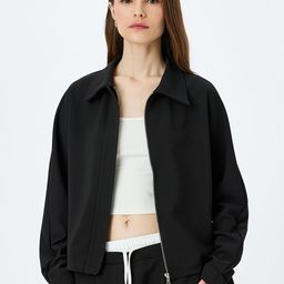 Koton Women Crop Sporty Jacket-image-54