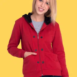 BAESD Women Fleece Lightweight Crop Sporty Jacket-42