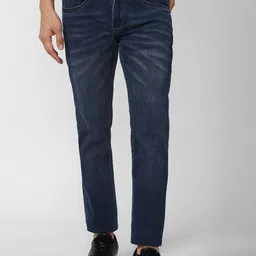 VAN HEUSEN DENIM LABS Men Navy Blue Slim Fit Heavy Fade Jeans-picture-21