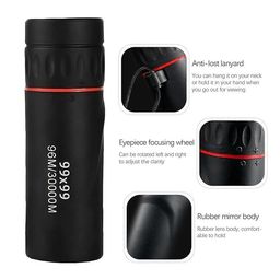 jukusa Monocular 30x25 Waterproof Mini Portable Zoom 10x High Power Long Range Lightweight Portable Bird Watching Professional Monocular with Extra Zoom Telescope Dual Focus with Pouch (Black) image 2