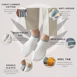 reil raid Pack of 8 Multicolour Unisex Ankle length Socks, Made With Durable & Breathable Cotton, Free Size, Addy Edition, Suitable for all Season, Soft & Breathable, Daily Use image 4