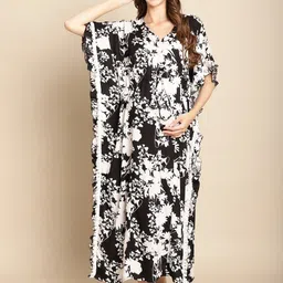 Secret Wish Printed Maternity Maxi Kaftan Nightdress-image-22