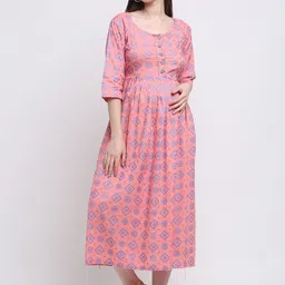 VARICOS Women Ethnic Motifs Printed Flared Sleeves Maternity Kurta-image-27