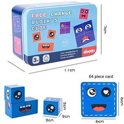 trezzi Skosh Crazy Face Changing Puzzle Game – 4-Color Cube Expression Matching & Memory Recognition Game for Kids | Fun Face Puzzle Challenge for Boys & Girls (Ages 3+) image 5