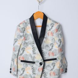BAESD Boys Printed Single Breasted Blazer-28