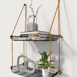 Meshable Grey Metal Basic Wall Shelf-18