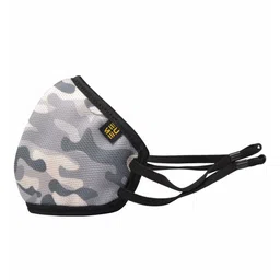 EUME Grey & Black Printed 3-Ply Reusable Outdoor Face Mask-2