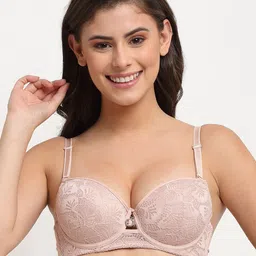 MAKCLAN Floral Underwired Lightly Padded Plunge Bra-picture-46